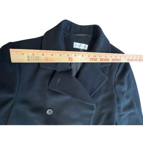 "ANNE KLEIN" Blk Elegant Trench Coat SZ 10 W Belt Cashmere & Wool Blend Money - Picture 13 of 16